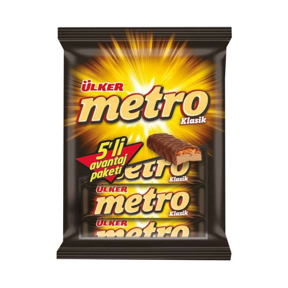 Ülker Metro Karamelli Nugalı Bar Çikolata 5X36 G