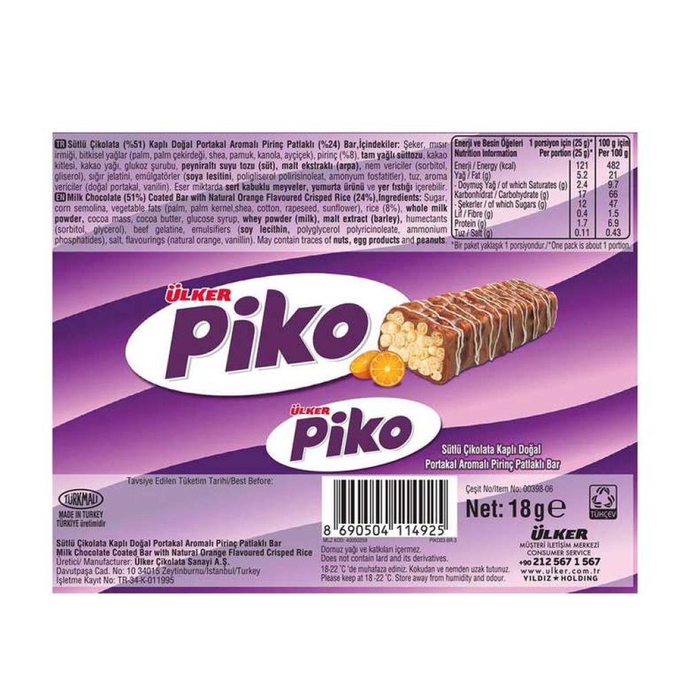 Ülker Piko Portakallı Bar 18 G