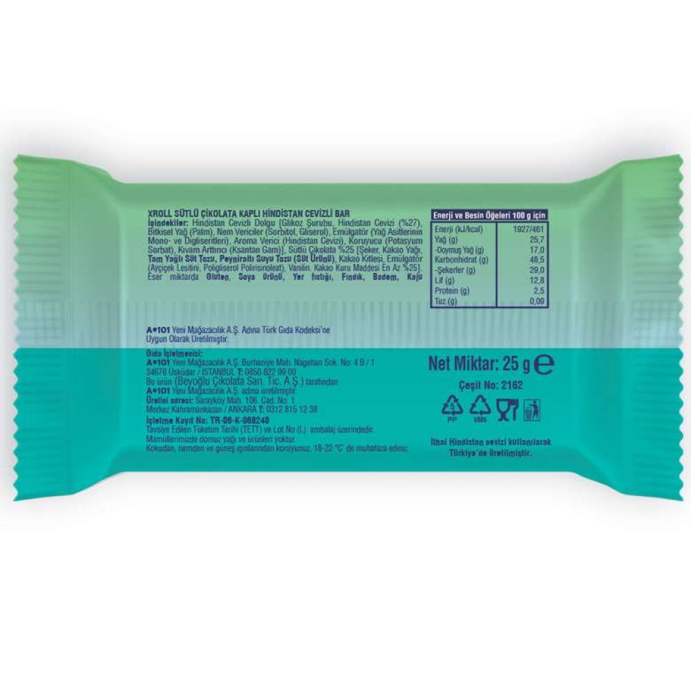 Xroll Bar Çikolata Hindistan Cevizli 5X25 G
