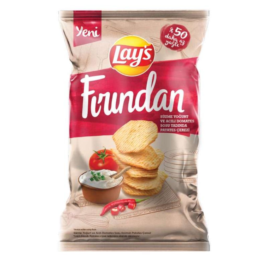 Lay's Fırından Süzme Yoğurt ve Acılı Domates Soslu 96 G
