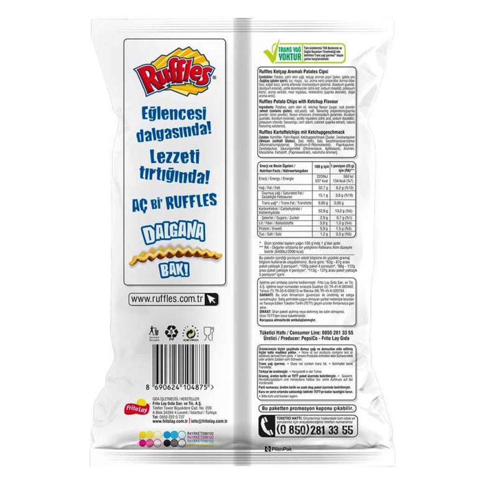 Ruffles Ketçaplı Patates Cipsi 107 G