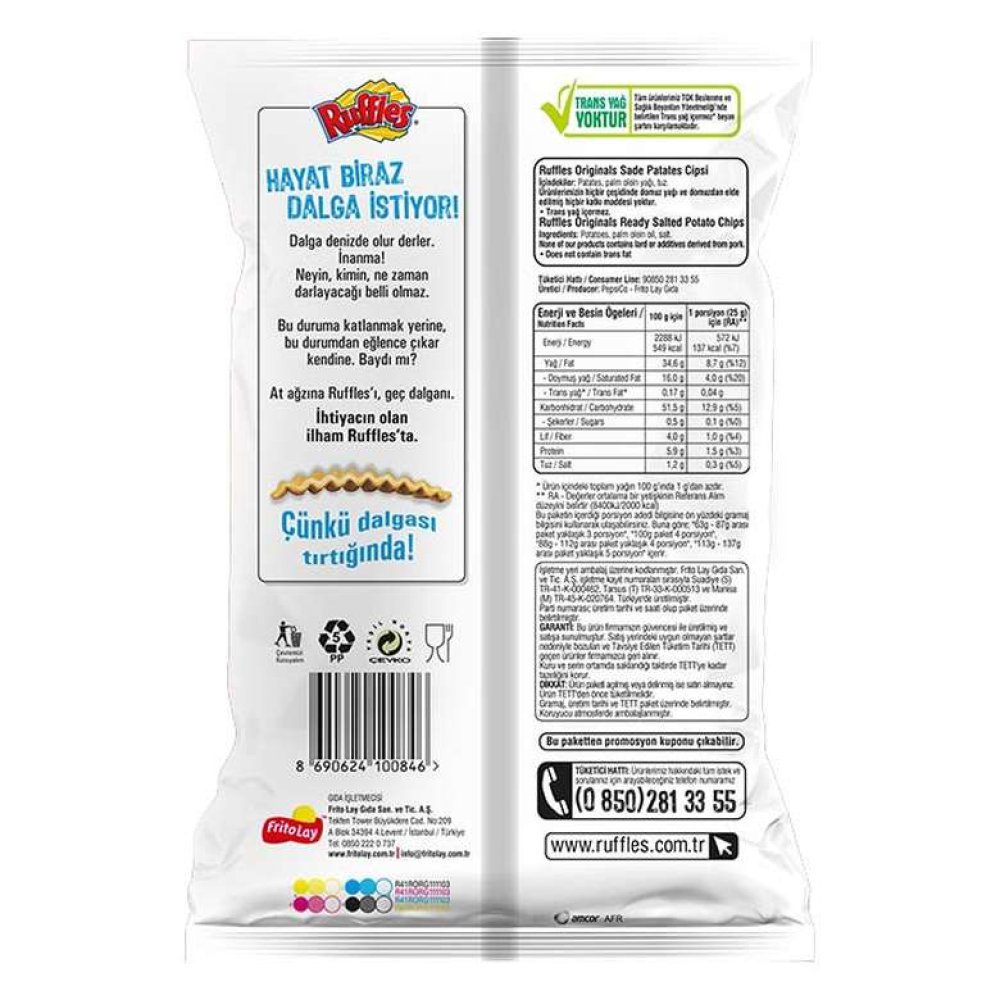 Ruffles Patates Cipsi Original 107 g