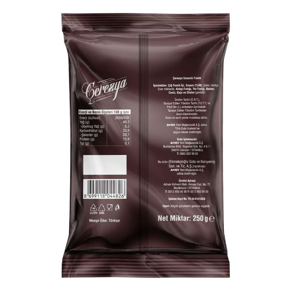 Çerezya Susamlı Fındık 250 G