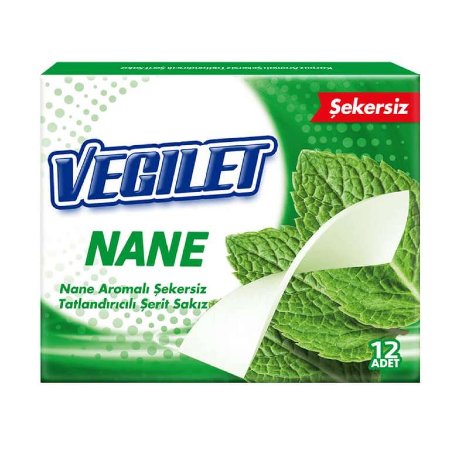 Vegilet Nane Aromalı Şekersiz Tatlandırıcı Sakız 12'li