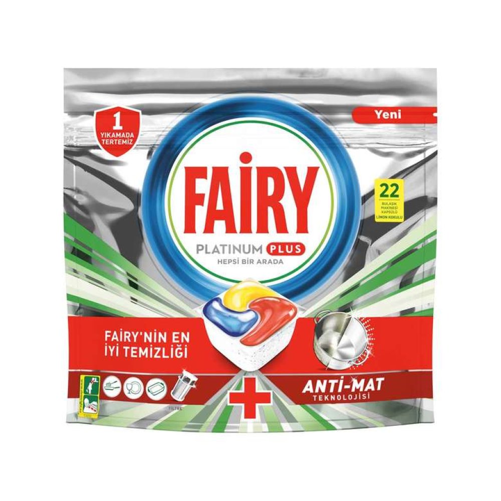 Fairy Bulaşık Makinesi Kapsülü Platinum Plus 22'li