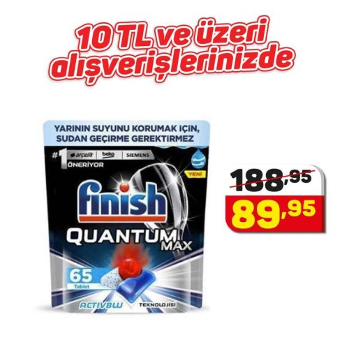 Finish Quantum Max Bulaşık Makinesi Tableti 65'li