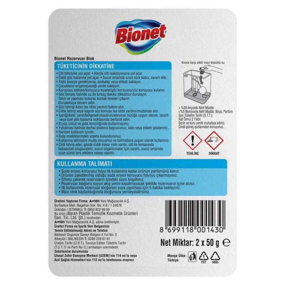 Bionet Rezervuar Blok 2X50 G