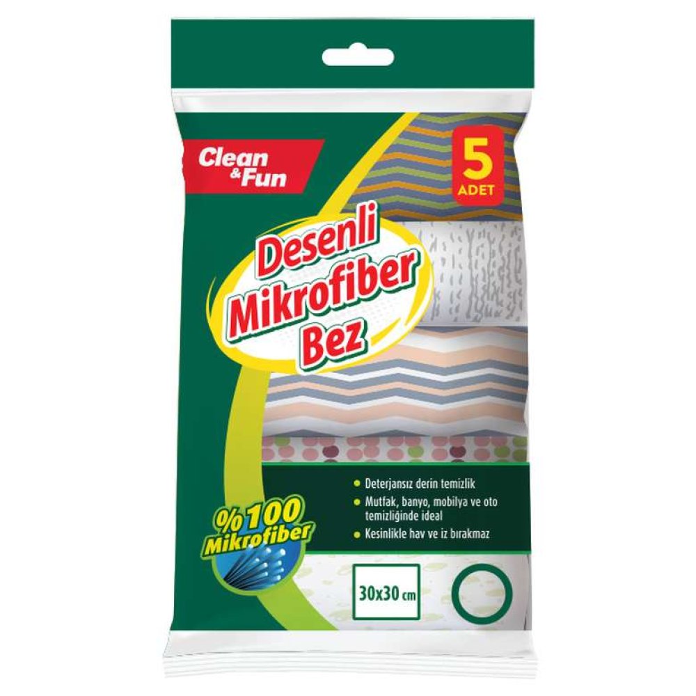 Clean&Fun Temizlik Bezi Mikrofiber 5'li