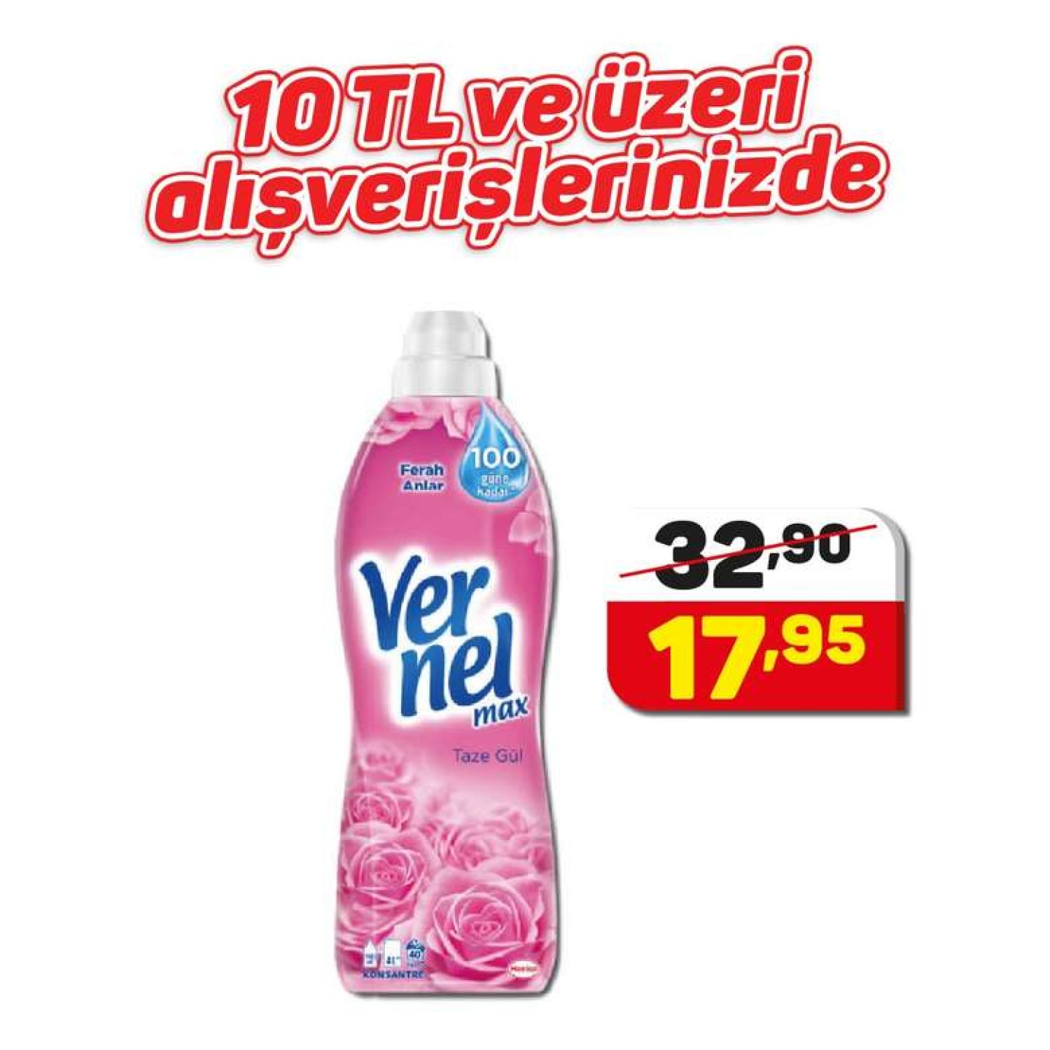 Vernel Konsantre Yumuşatıcı 960 ml (40 Yıkama)
