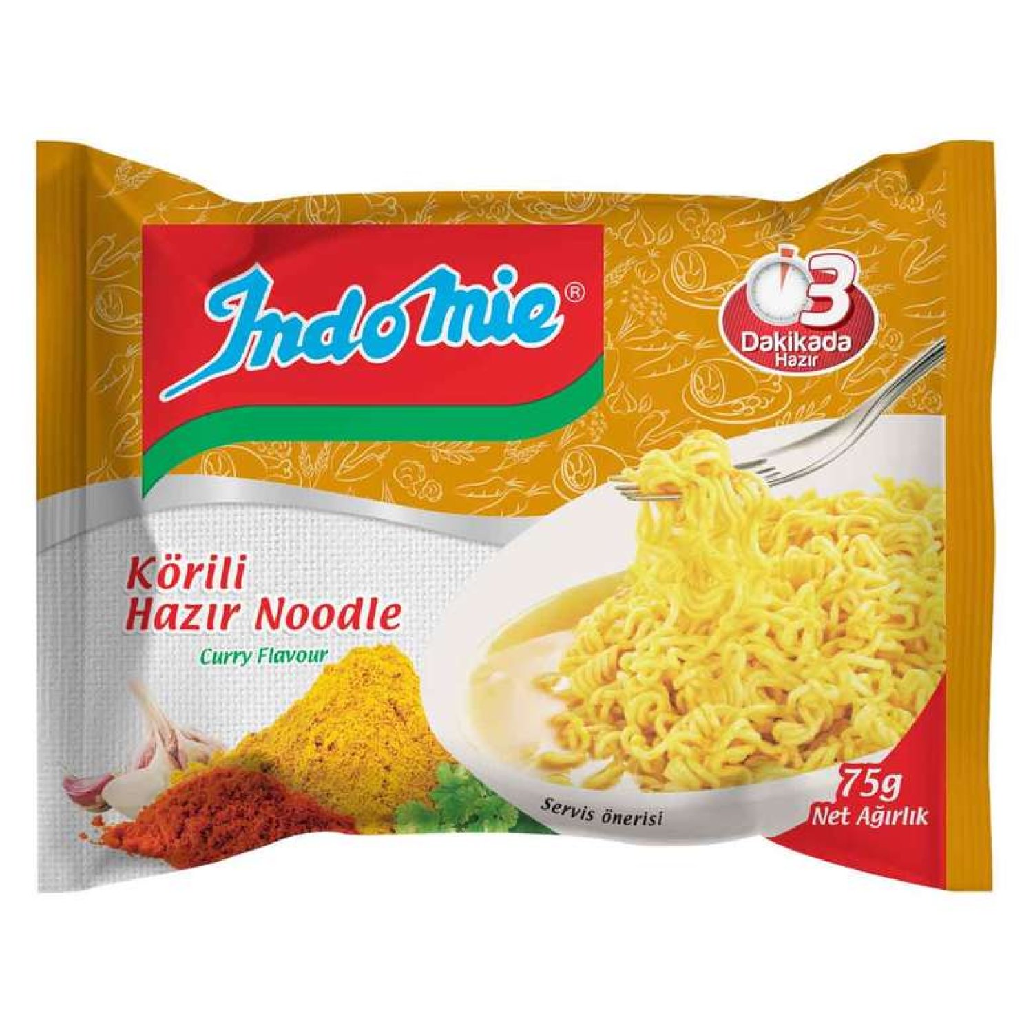 İndo Mie Noodle Paket Körili 75 G