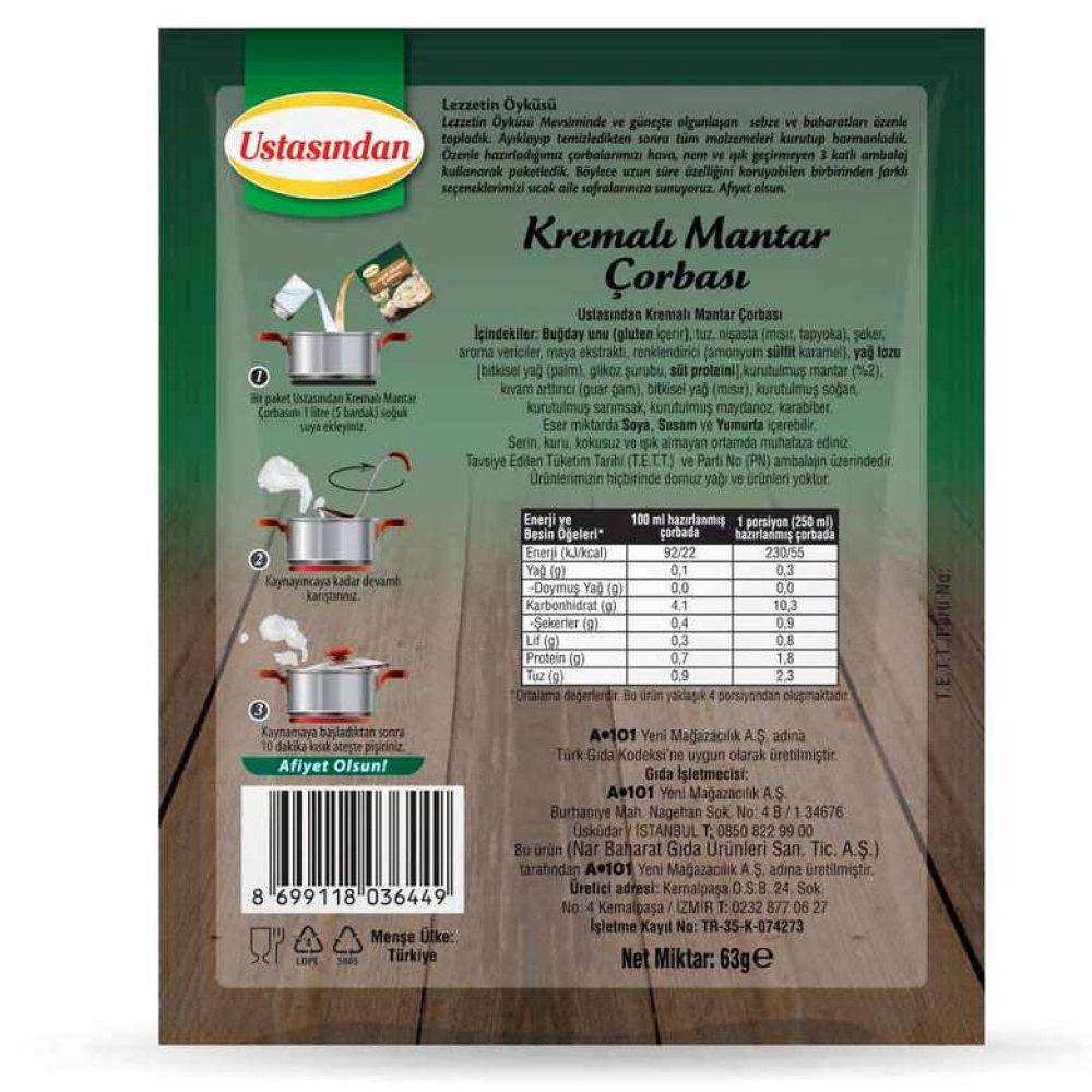 Ustasından Çorba Kremalı Mantar 63 G