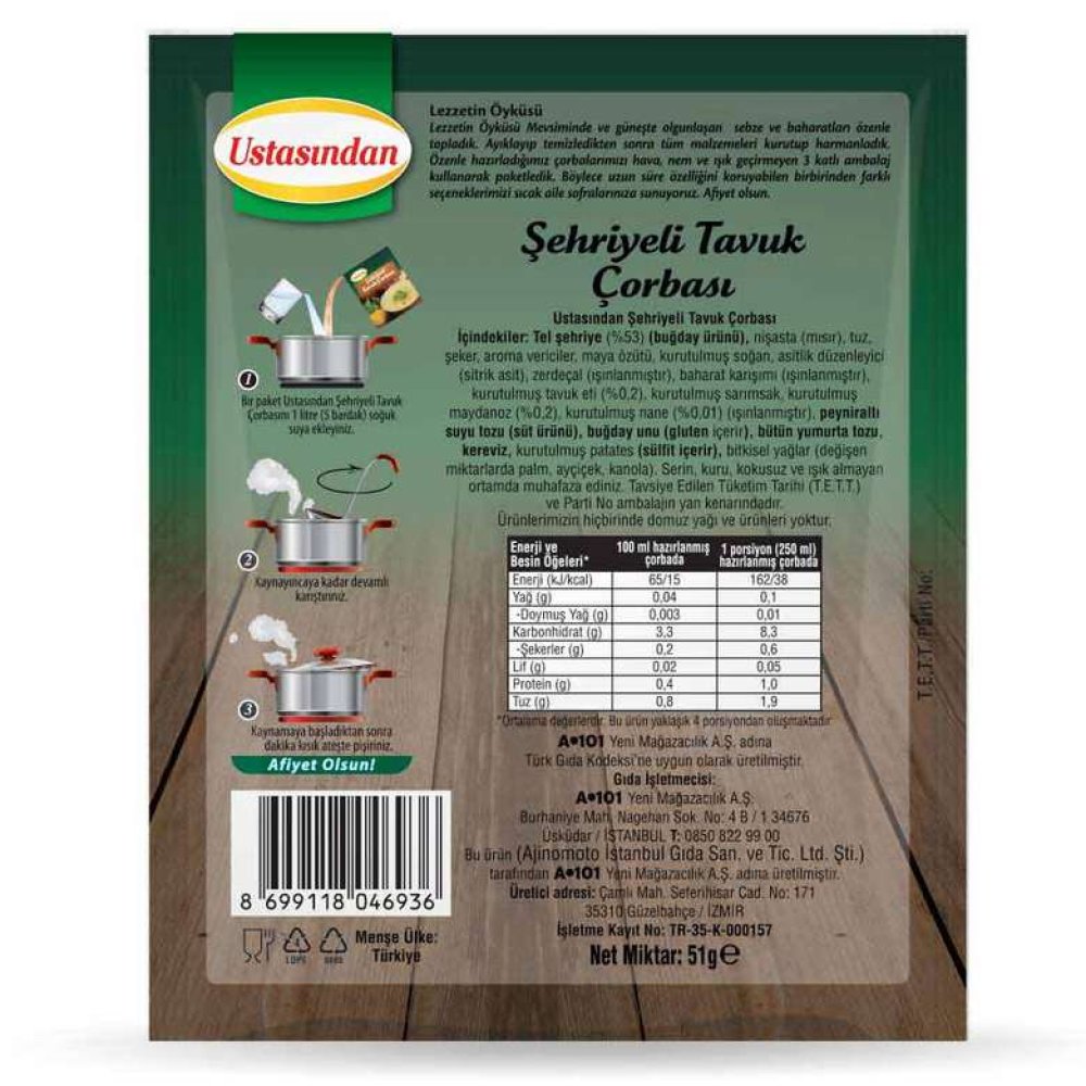 Ustasından Çorba Şehriyeli Tavuk 51 G