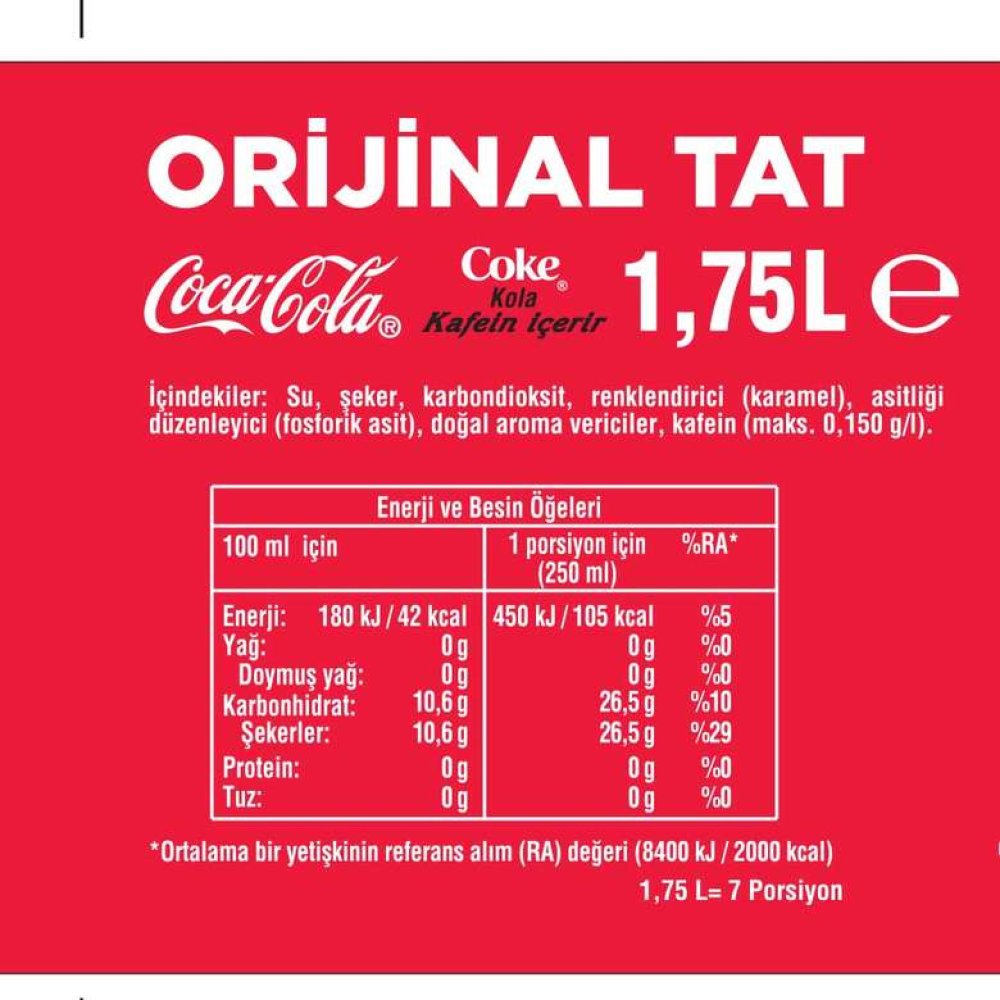 Coca Cola Gazlı İçecek Kola 1,75 L