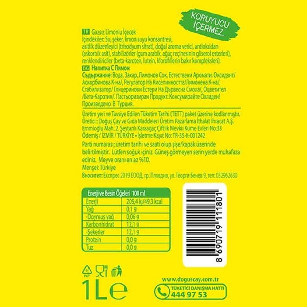 Doğuş Limonata 1 L