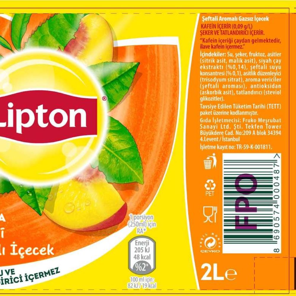 Lipton Buzlu Çay Şeftali 2 L