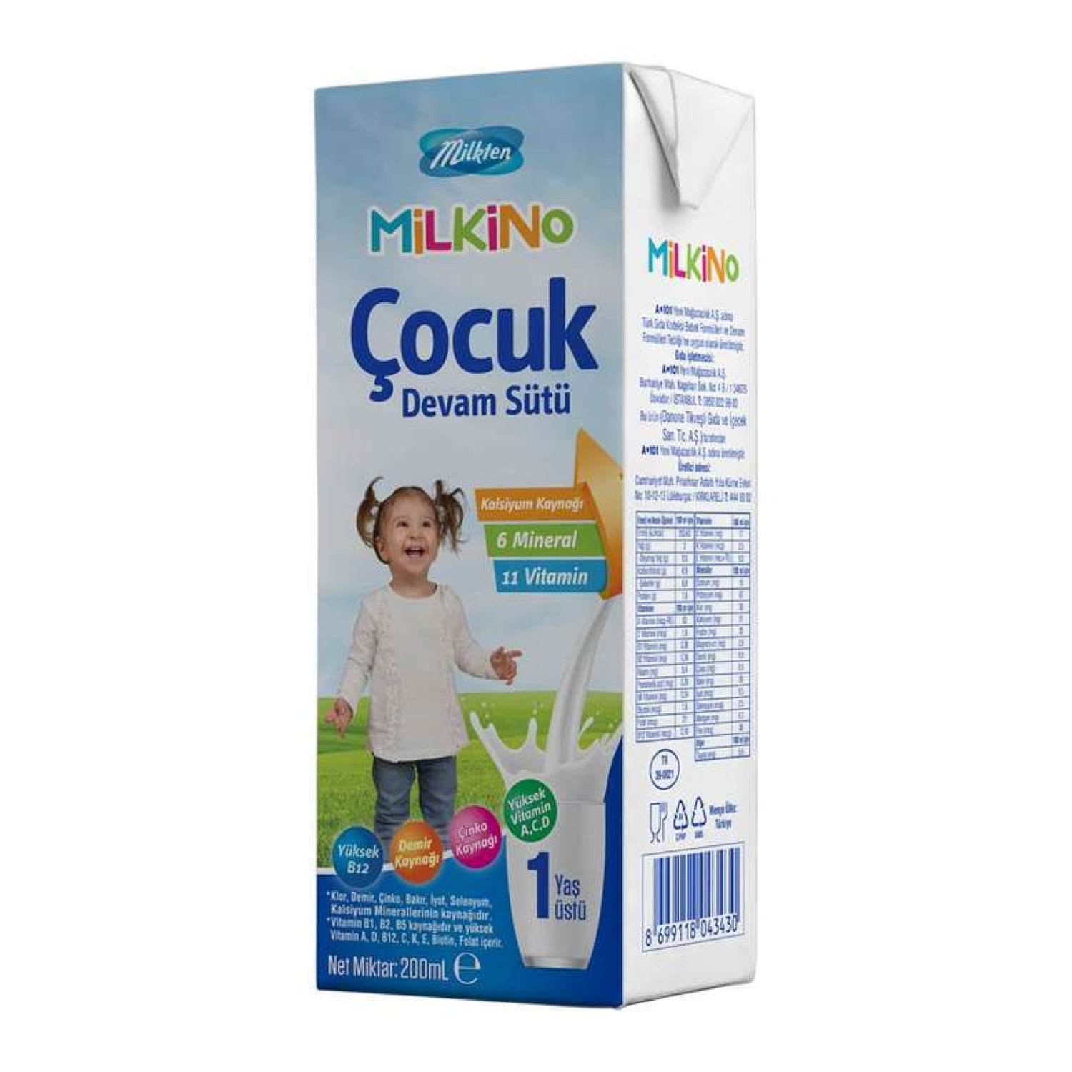 Milkten Milkino Süt Çocuk 200 Ml
