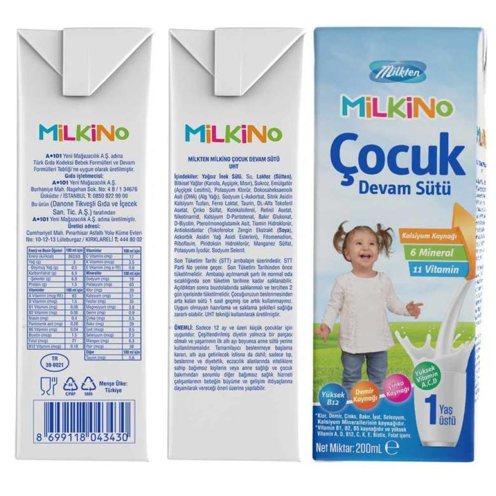 Milkten Milkino Süt Çocuk 200 Ml