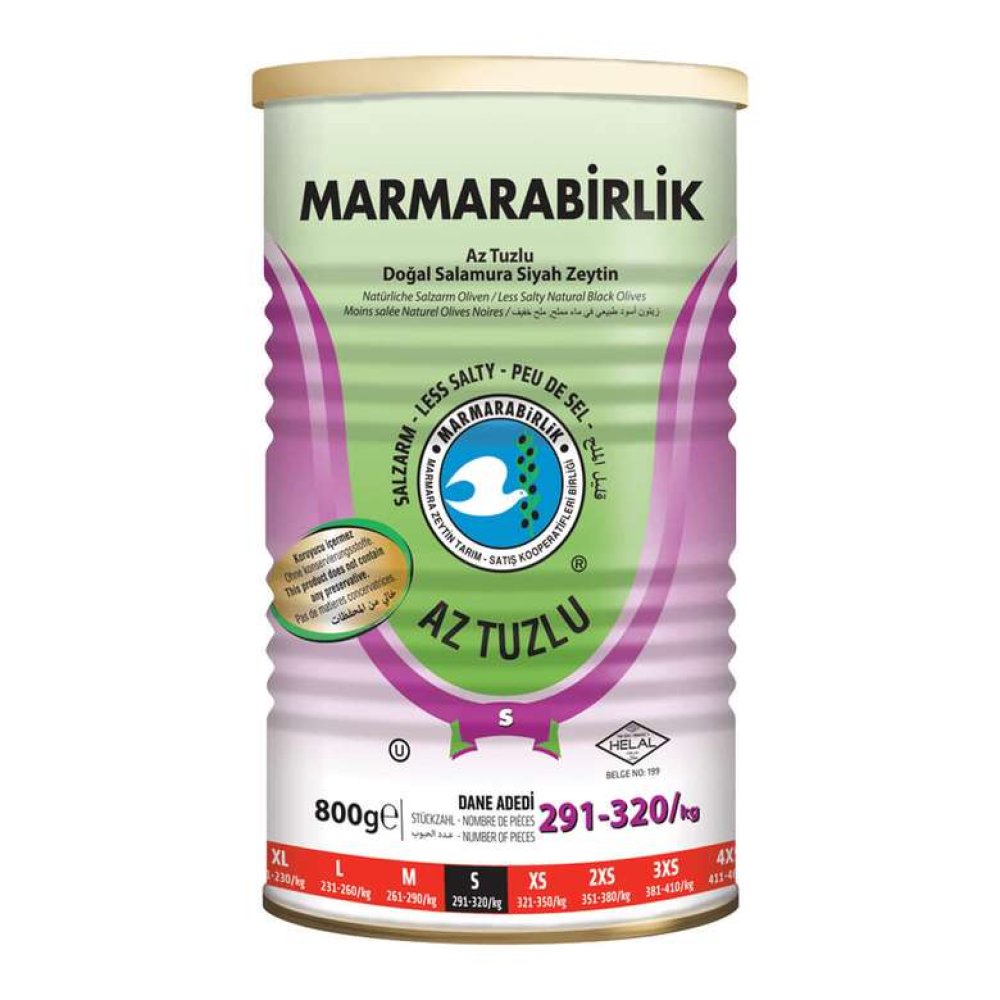Marmarabirlik Siyah Zeytin Az Tuzlu S Kalori 800 G