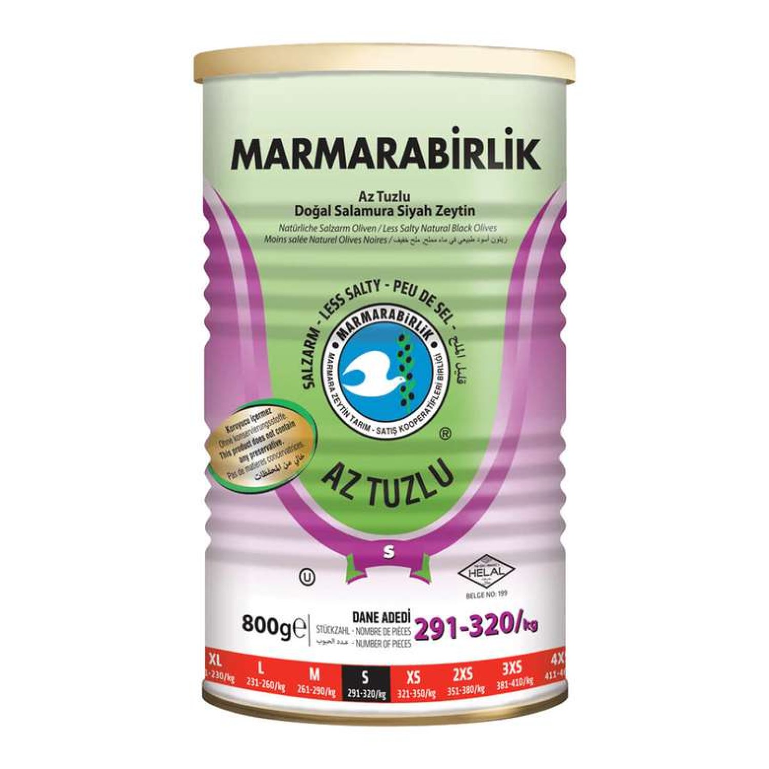 Marmarabirlik Siyah Zeytin Az Tuzlu S Kalori 800 G