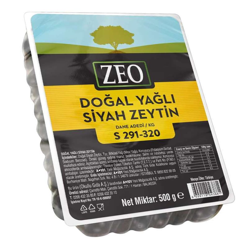 Zeo Siyah Zeytin S 500 G