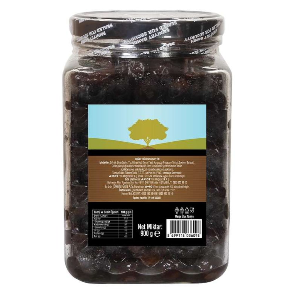 Zeo Siyah Zeytin Xl-l 900 G