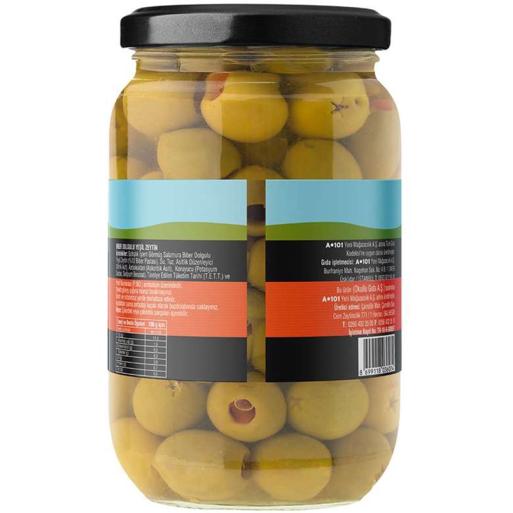 Zeo Yeşil Zeytin Biberli 3xl-2xl 400 G