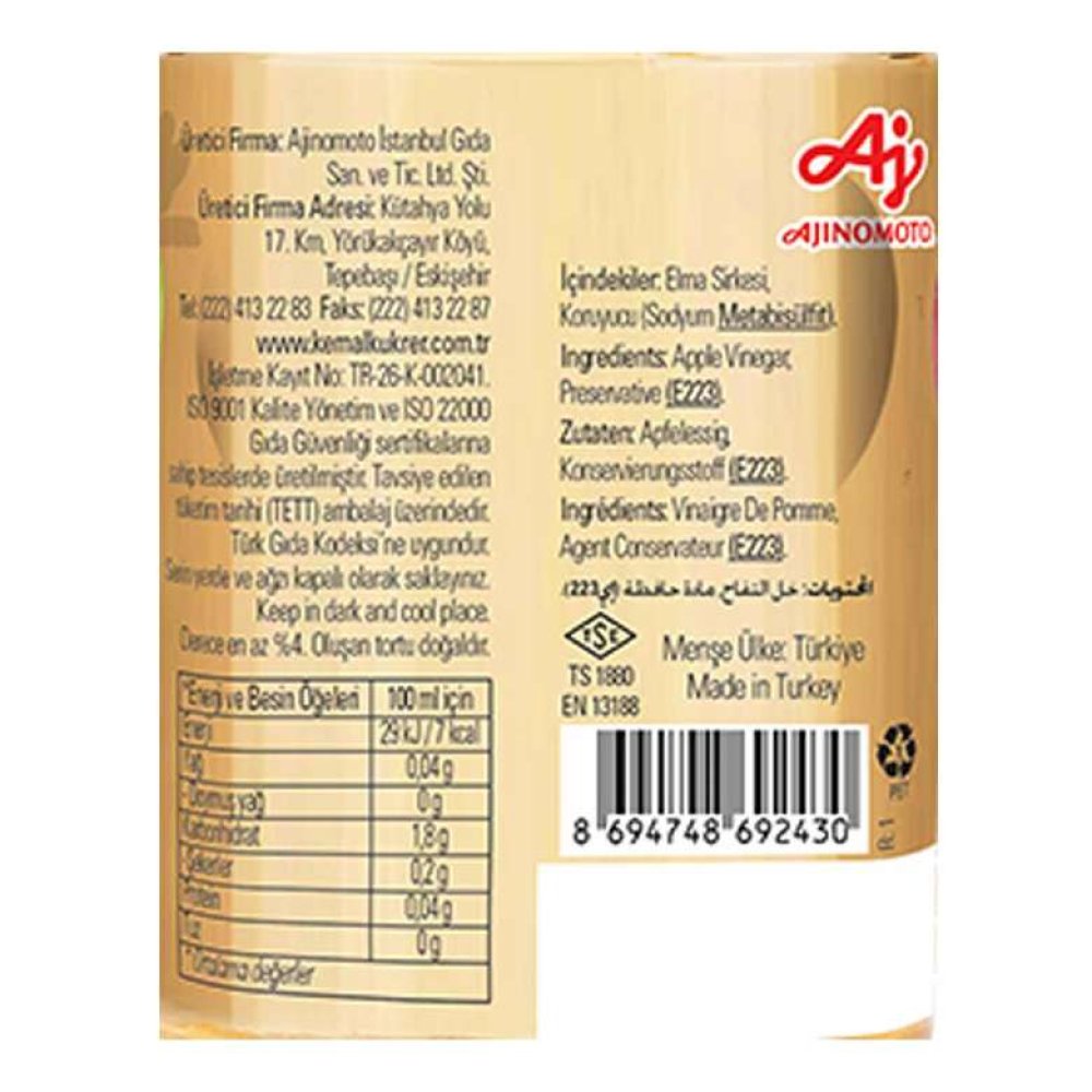 Kemal Kükrer Elma Sirkesi 500 Ml