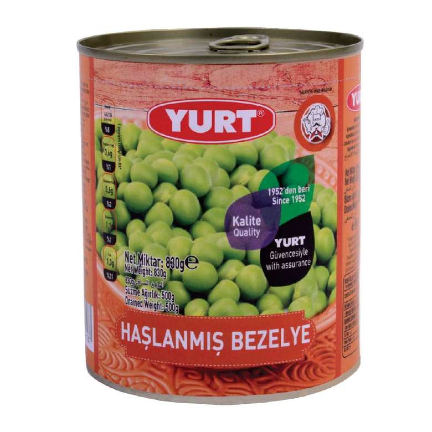 Yurt Konserve Bezelye 830 G