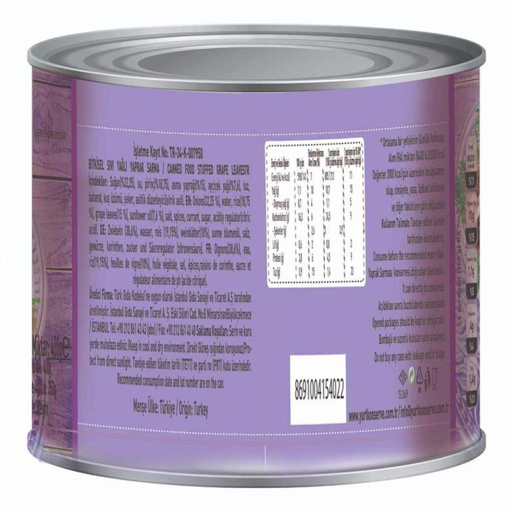 Yurt Konserve Yaprak Sarma 400 G
