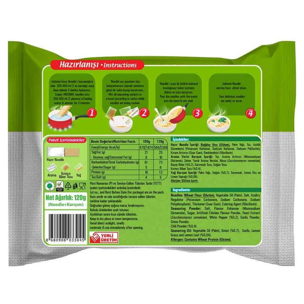 Indo Mie Noodle Paket Jumbo Sebzeli 120 g