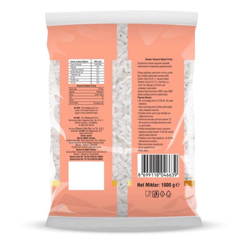 Ovadan Pirinç Yasemin 1000 G