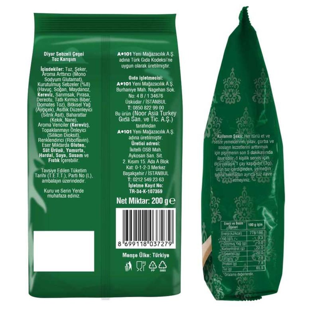 Diyar Baharat Çeşni Sebzeli 200 G