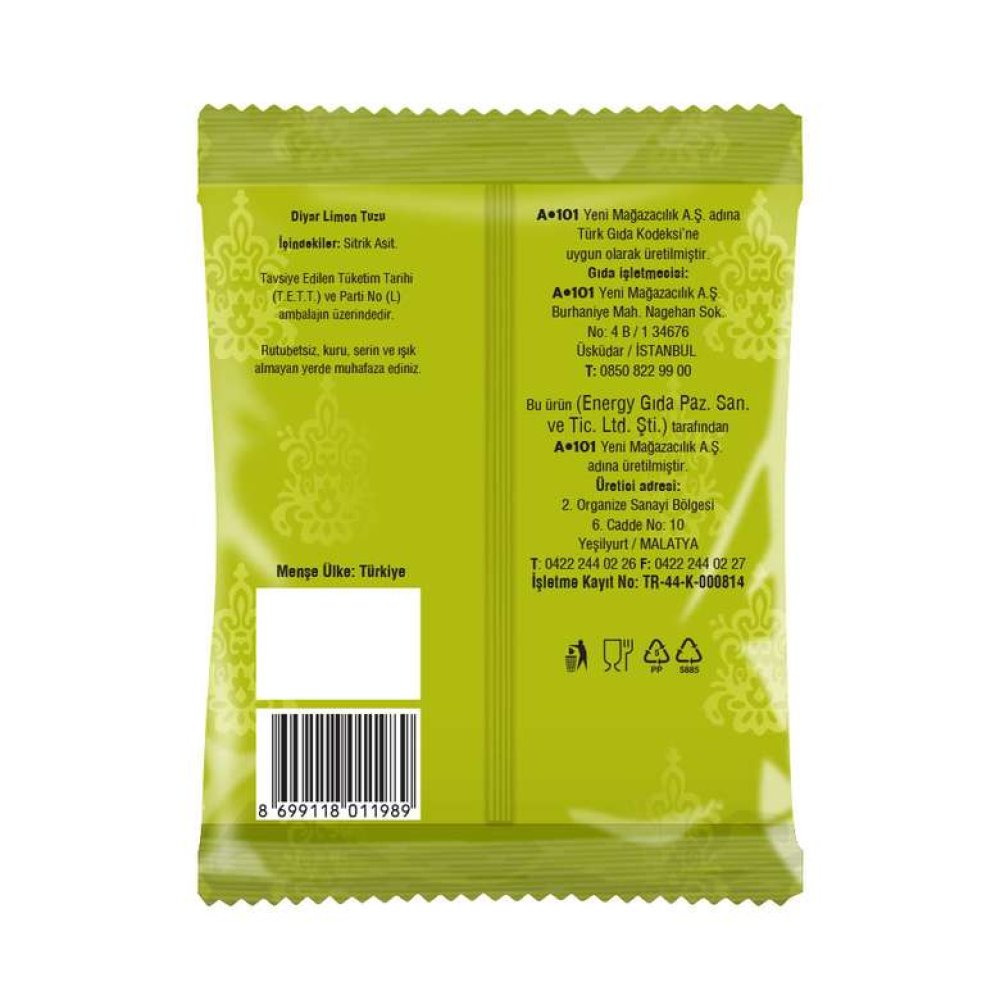Diyar Baharat Limon Tuzu 250 G