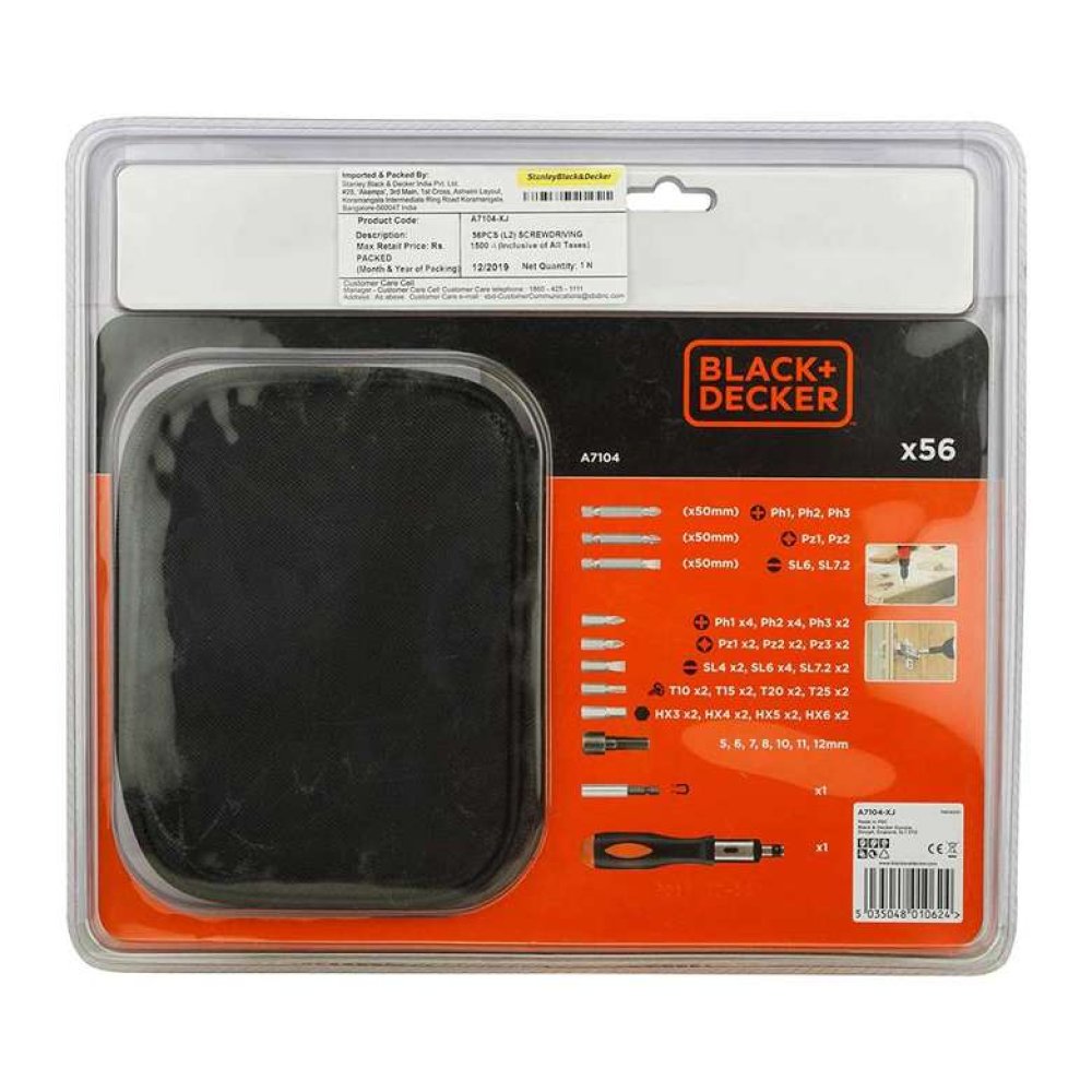 Black&Decker A7104 Cırcır Tornavida Seti 56 Parça