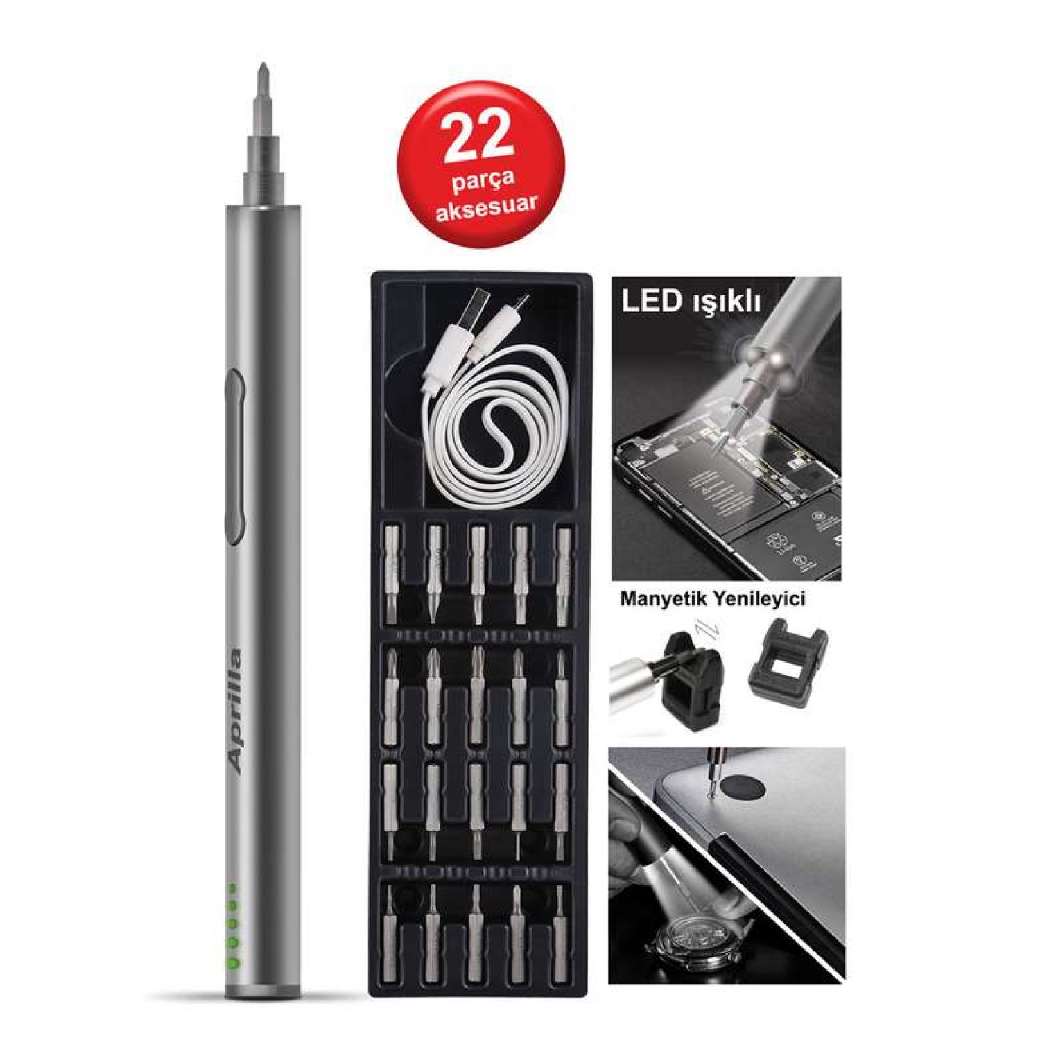 Aprilla ASD3520  Elektrikli Tornavida Seti