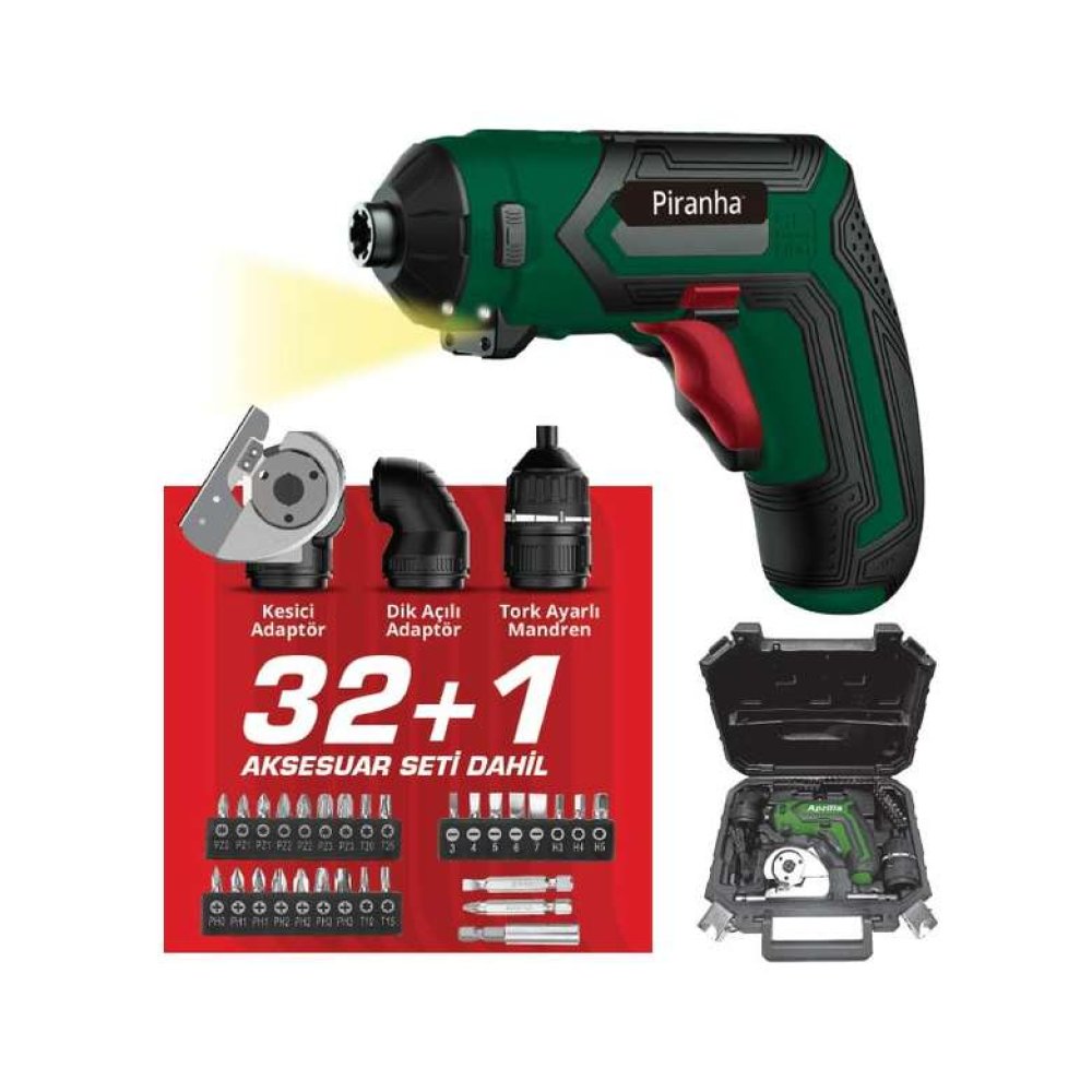 Multi Kafalı Şarjlı Tornavida Seti