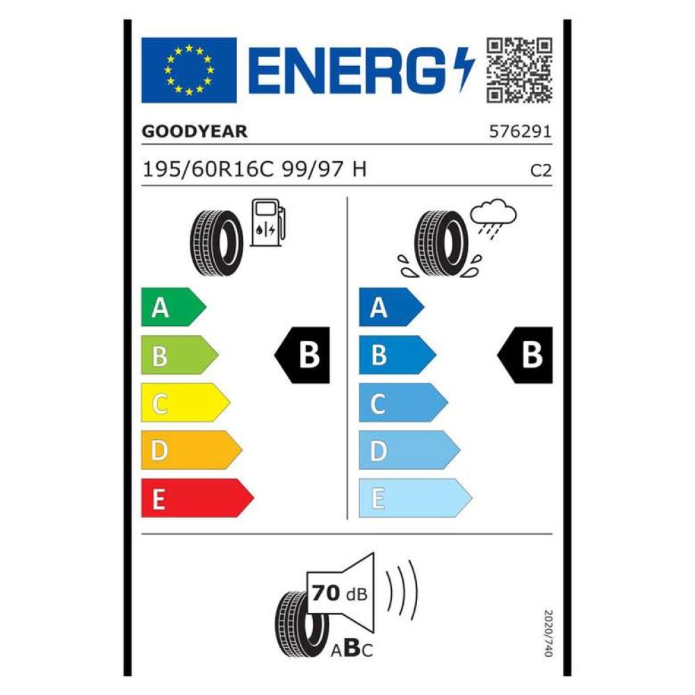 Goodyear 195/60 R16C 99/97H Efficientgrip Cargo Yaz Oto Lastiği  (Üretim Tarihi: 9.Hafta 2021)