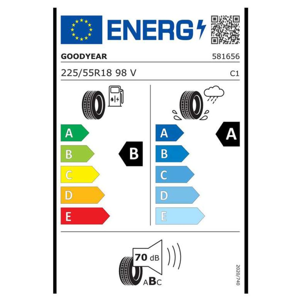 Goodyear 225/55 R18 98V EfficientGrip 2 SUV Yaz Oto Lastiği  (Üretim Tarihi: 48.Hafta 2021)