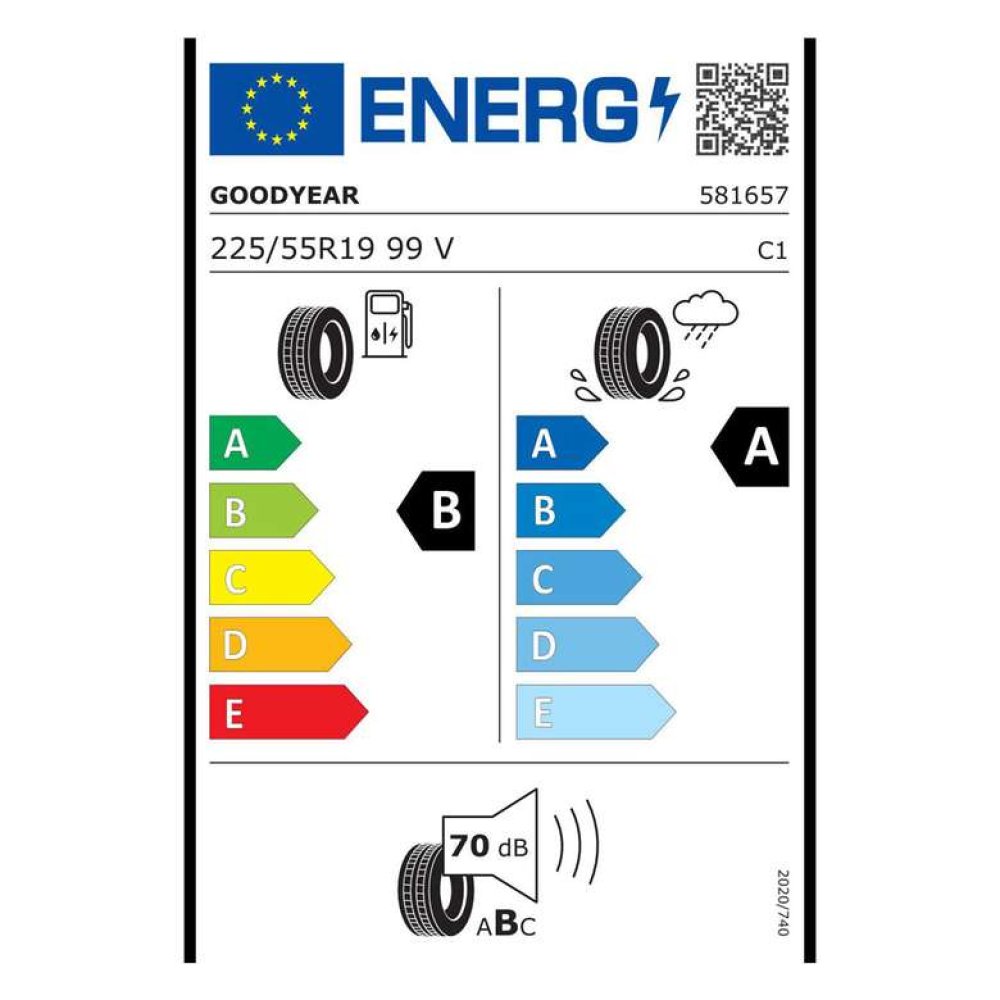 Goodyear 225/55 R19 99V EfficientGrip 2 SUV Yaz Oto Lastiği  (Üretim Tarihi: 49.Hafta 2021)