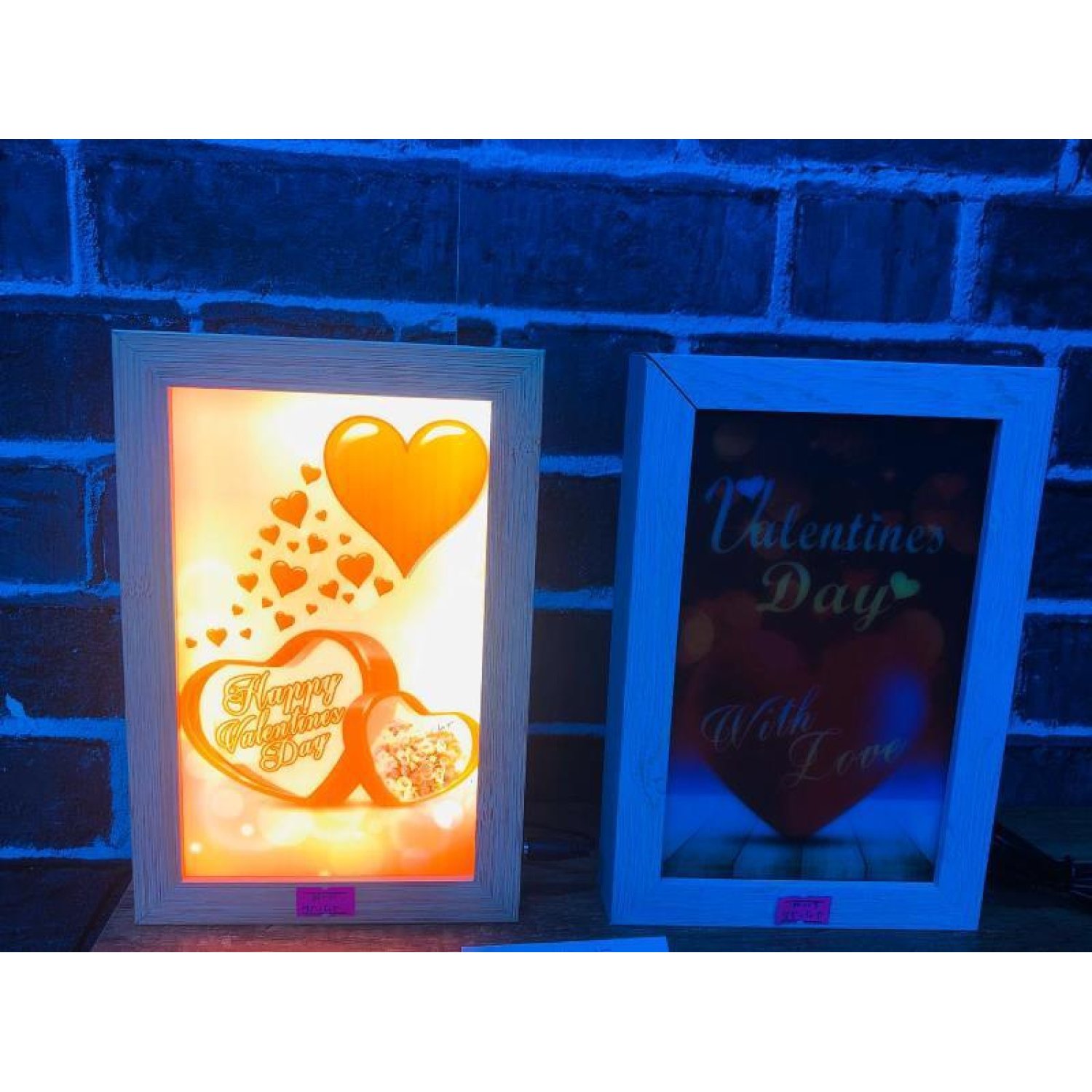 3 Boyutlu Ahşap Standlı Kalp Lamba