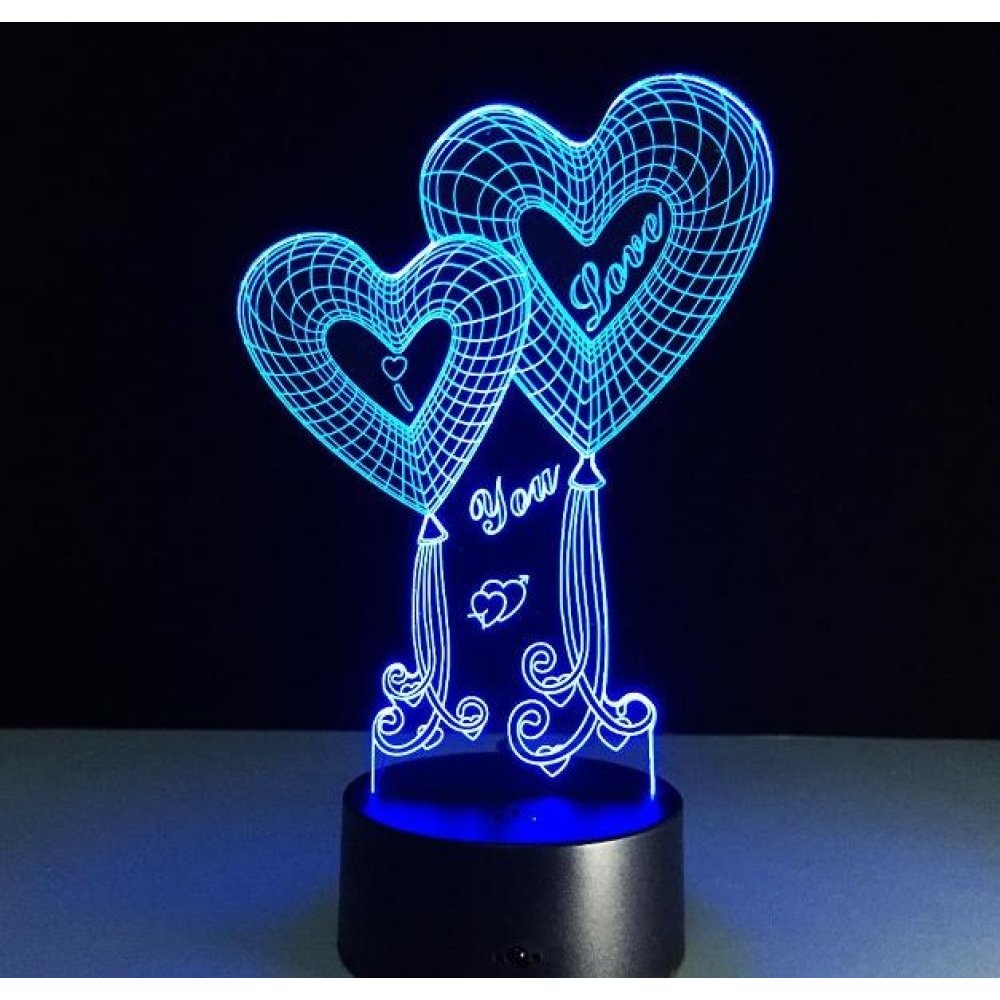3 Boyutlu Sihirli Led Kalp Lamba