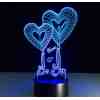 3 Boyutlu Sihirli Led Kalp Lamba