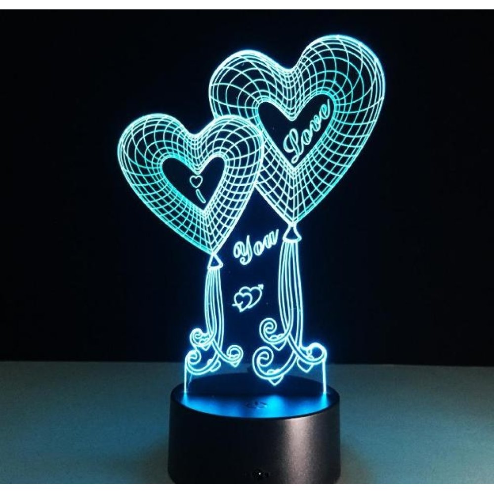 3 Boyutlu Sihirli Led Kalp Lamba