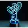 3 Boyutlu Sihirli Led Kalp Lamba