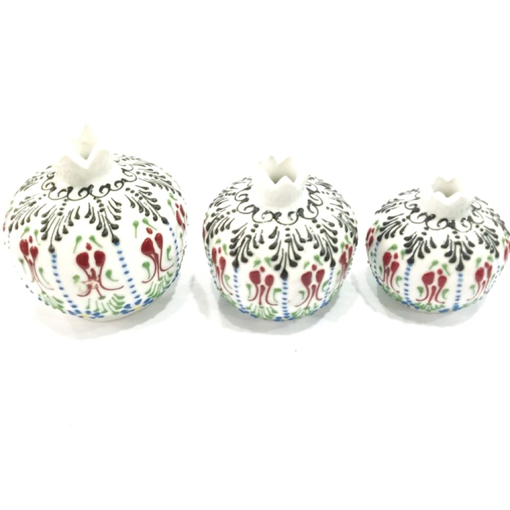 3'lü Seramik Nar Seti Biblo