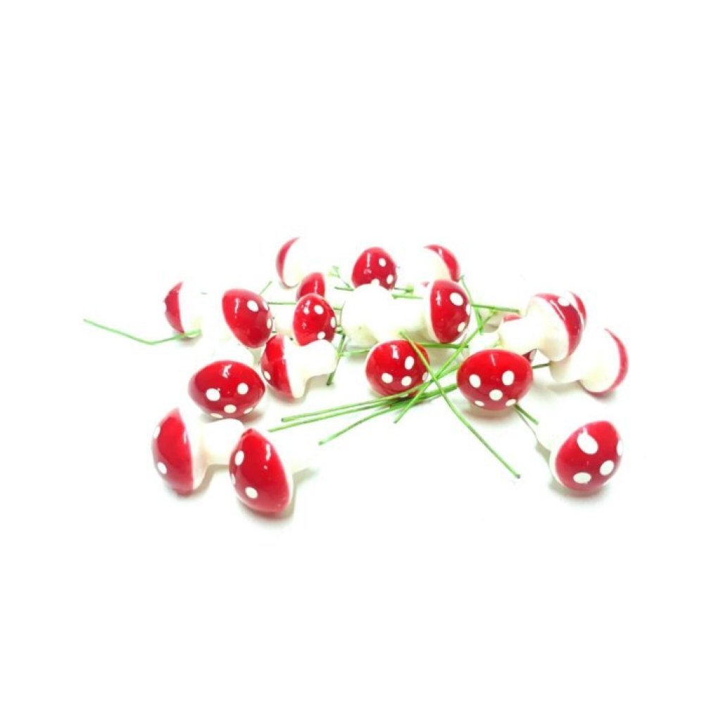 300 Adet Küçük Kırmızı Renk Mantar Süs