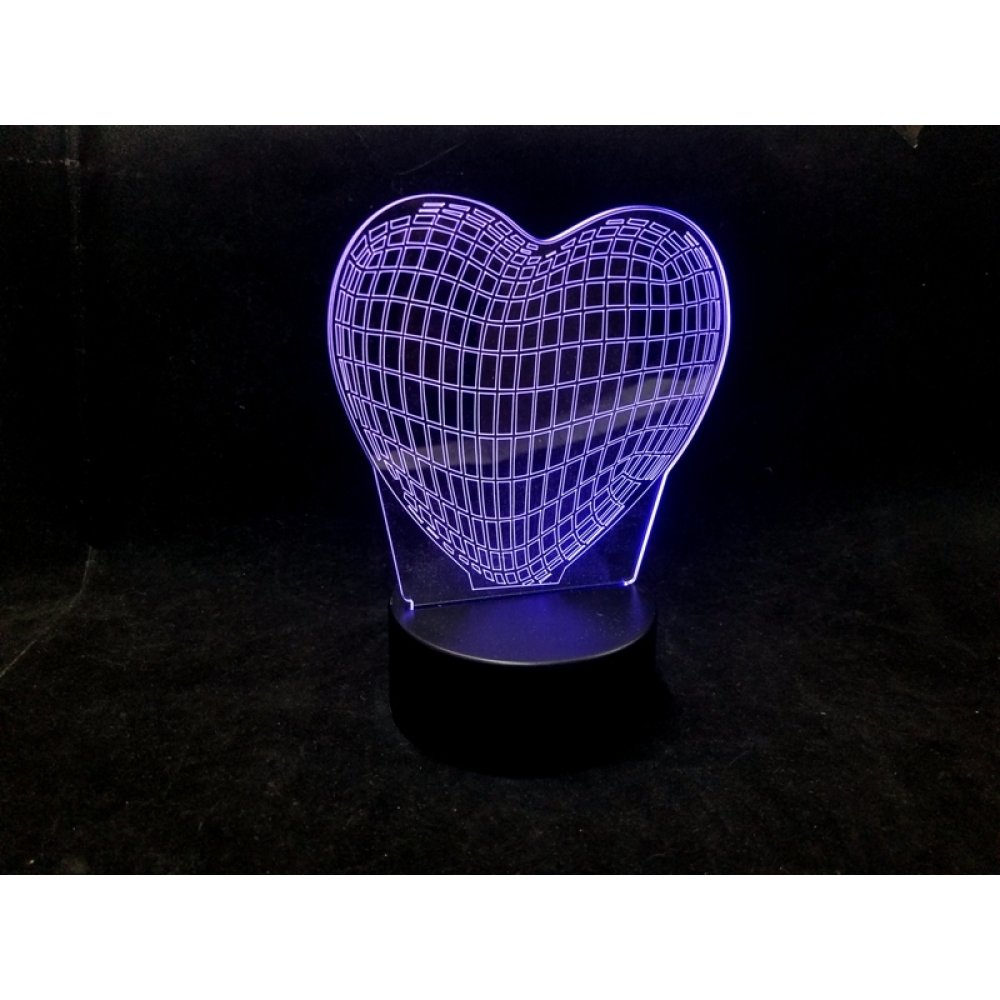 3D Sihirli Kalp Şeklinde Lamba