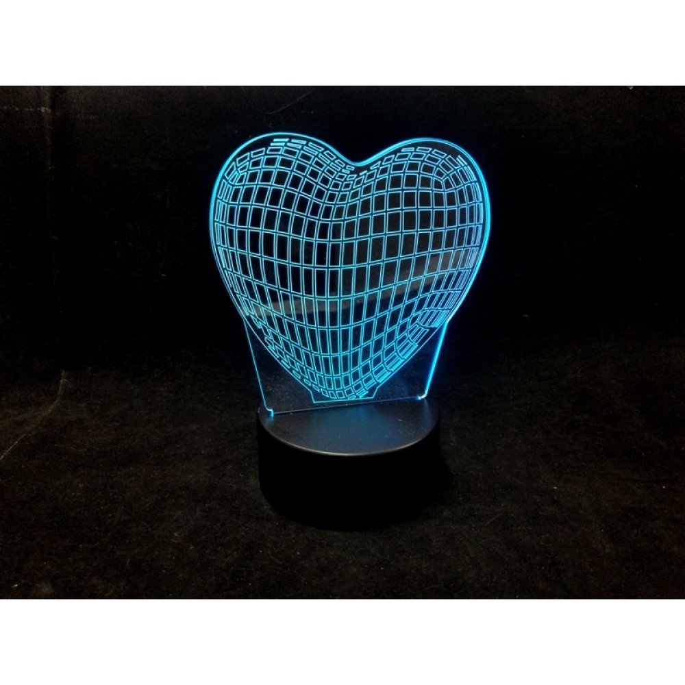 3D Sihirli Kalp Şeklinde Lamba