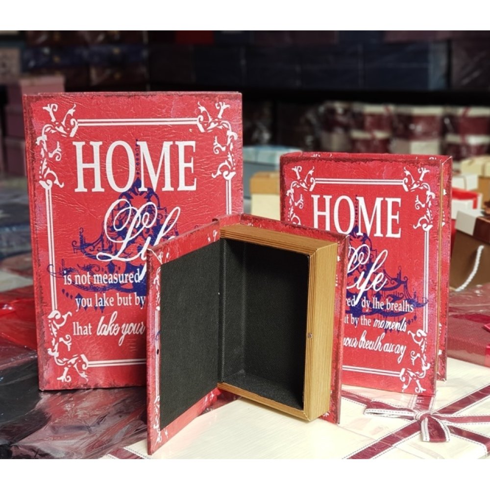 Ahşap Kitap Hediye Kutusu 3 lü Set