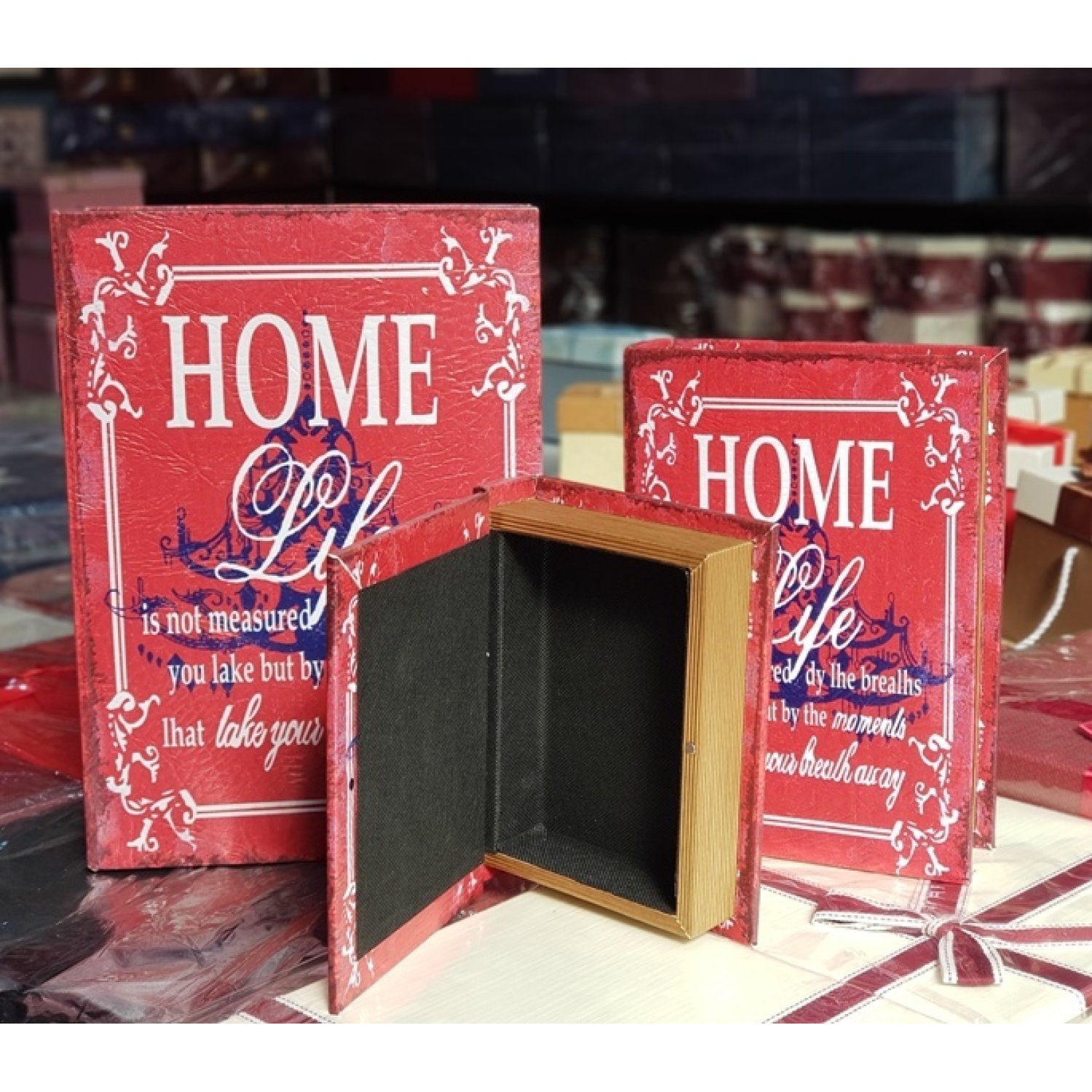 Ahşap Kitap Hediye Kutusu 3 lü Set